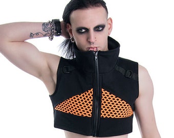 VectorNet Crop Vest [DSFusion by Pawstar] Handmade CyberPunk CyberGoth Rave Festival Clothing and Accessories