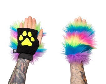 Rainbow Fur Pawlets by Pawstar - Made in the USA