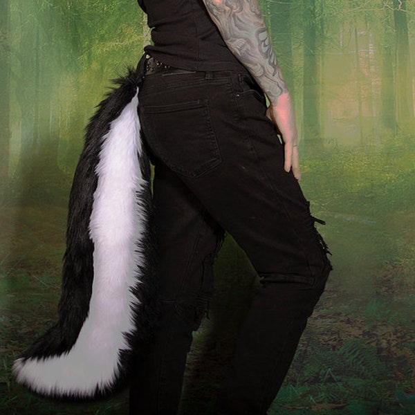 Pawstar Skunk Tail - LIMITED - Perfect for a partial fursuit, Halloween costume, cosplay or just for fun!