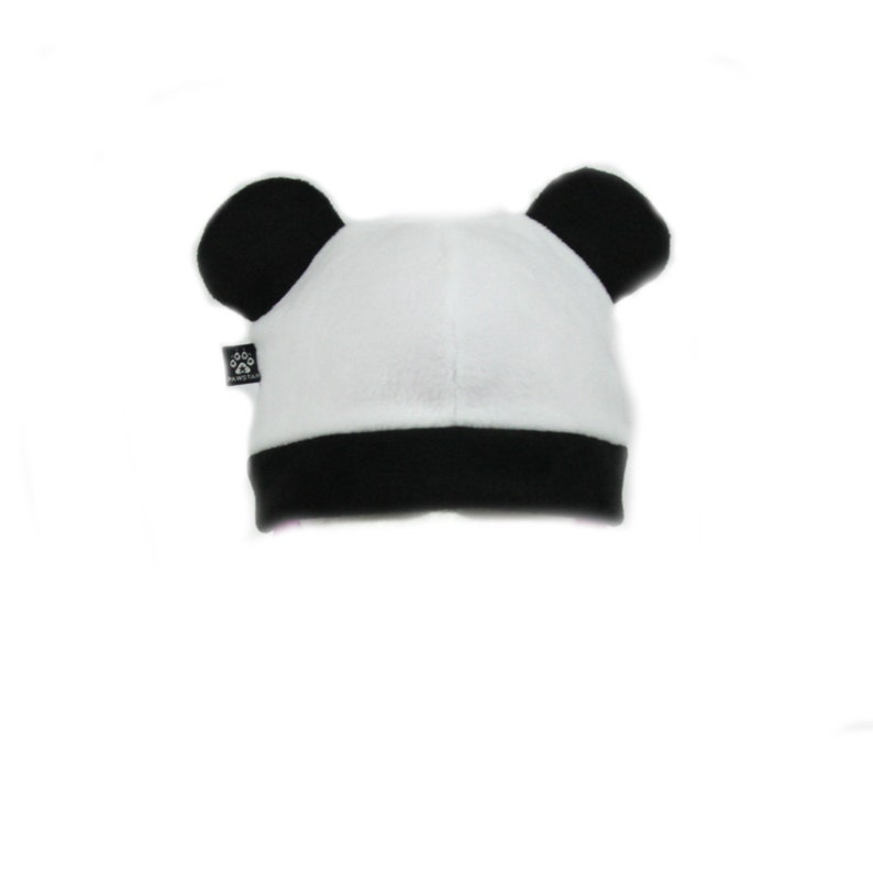 Pawstar Basic Fleece Panda Bear Hat - beanie Cap Cozy warm Comfy One Size Adult Mens Womens Novelty Animal Ears Cute Kawaii Black White 1625 