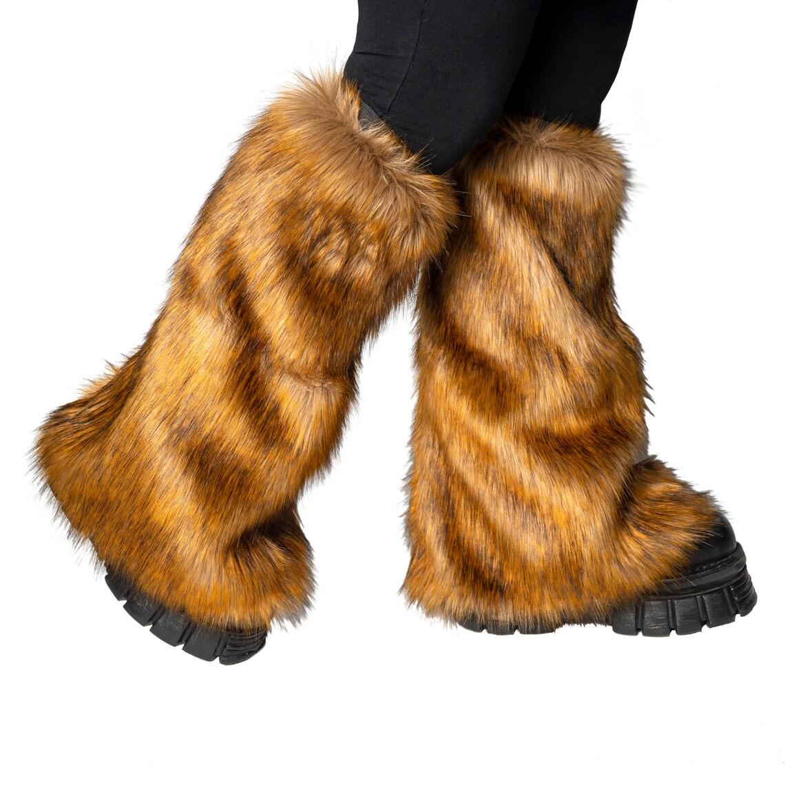 Pawstar Special Fox Fur Leg Warmers realistic Rust Brown Etsy