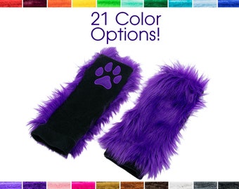 Pawstar Paw Warmers - Monster Fur - Perfect for a partial fursuit, Halloween costume, cosplay or just for fun!