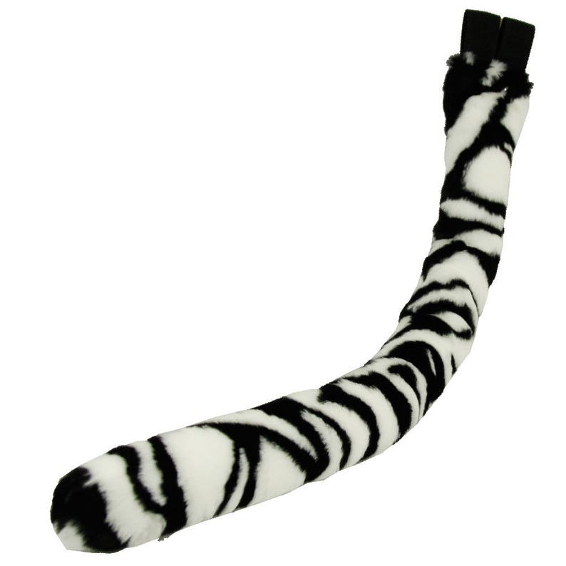 Pawstar TIGER KITTY TAIL Faux Fur Kitty Cat Black Neon Red image 5.