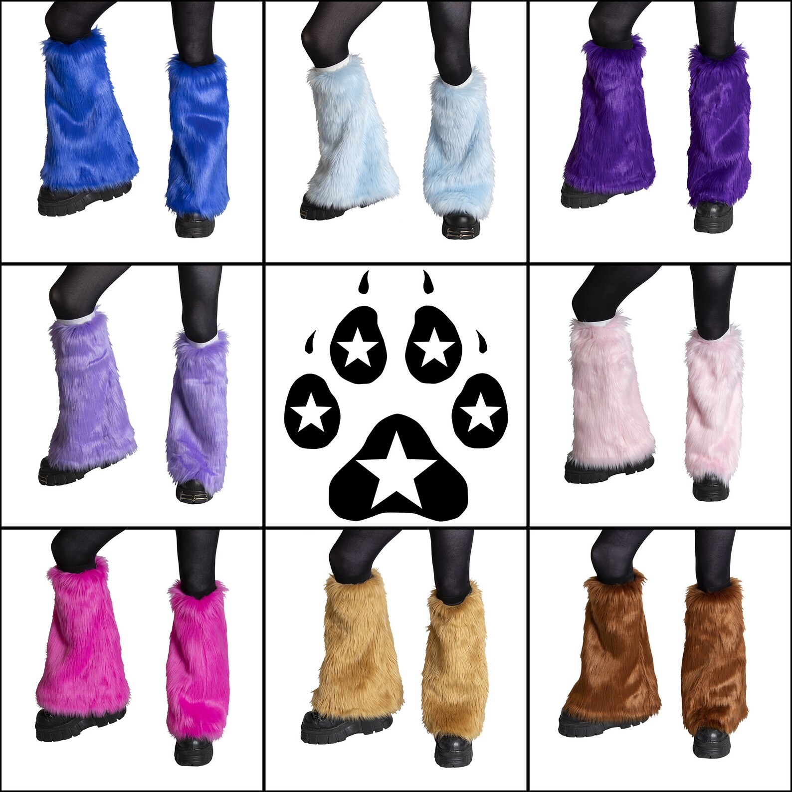 PAWSTAR Furry Leg Warmers Boot Covers Fluffies Best Faux Fur Etsy