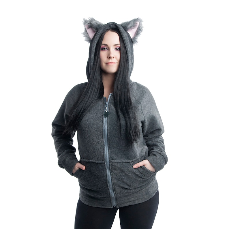 Pawstar Classic Fluffy Mew Kitty Hoodie Furry Cat Ears Etsy