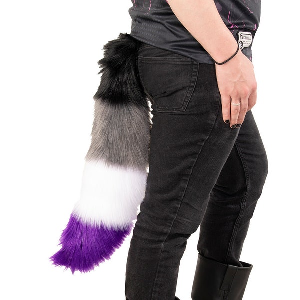 Pawstar Pride Flag Tail - Perfect for a partial fursuit, Halloween costume, cosplay or just for fun!