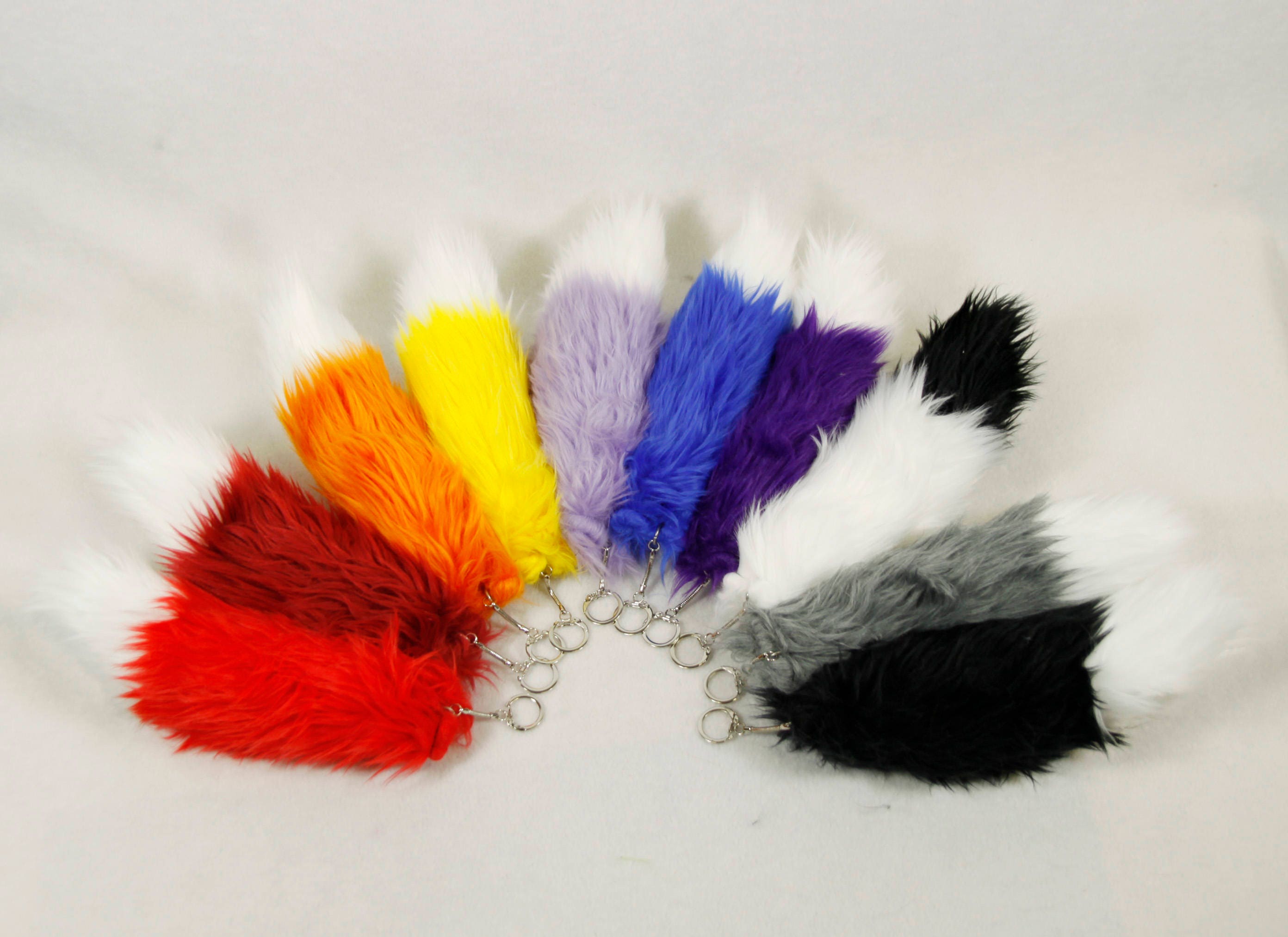 Pawstar Micro Fox Tail Keychain Key Chain Faux Fur Furry Etsy