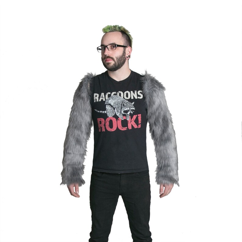 Pawstar Furry Arm Sleeves 20 color options available 3165 Gray (GY)