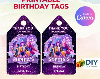 Kpop Demon Hunters Thank You Tags, Birthday Party Favor Tags, Huntrix Gift Tag, DIY Canva Template, Saja Boys Tags, Kpop Favour Tag Download