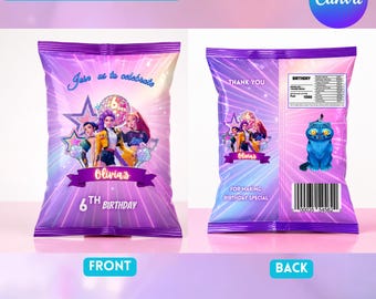 Kpop Demon Hunters Chip Bag Template, Kpop Snack Wrapper, Huntrix Chip Bag Wrapper, Anime Party Chip Bag Label, Kpop Birthday Party Favors