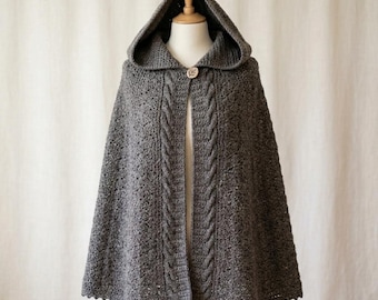 Crochet Cloak Pattern Pdf, Hooded Crochet Cloak Pattern, Crochet Cape Pattern Pdf, Fantasy Crochet Cloak, Medieval Cloak Pattern.