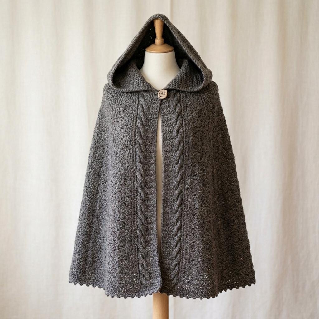 29 Cloak Crochet Patterns for Dramatic Layers, Cozy Texture, and Costume-Worthy Style 10 Crochet Cloak Hooded Crochet Cloak