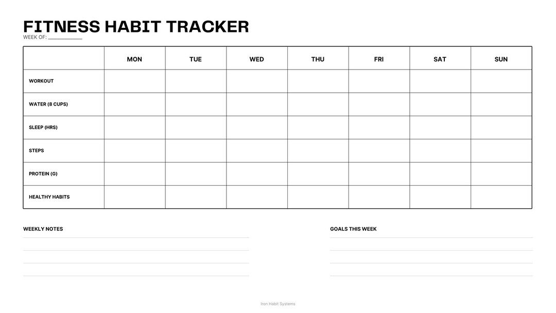 Fitness Habit Tracker Printable | Daily Routine Planner - Etsy