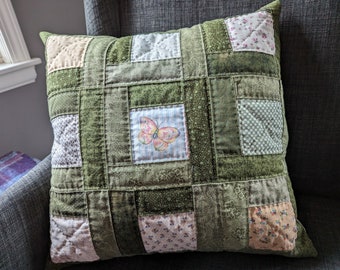 Butterfly Hand Quilted Pillow Slipcover