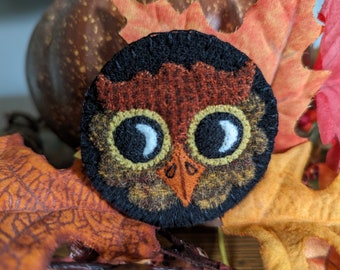 HOO! Vintage-Inspired Little Owl Brooch Fall Felt Pin