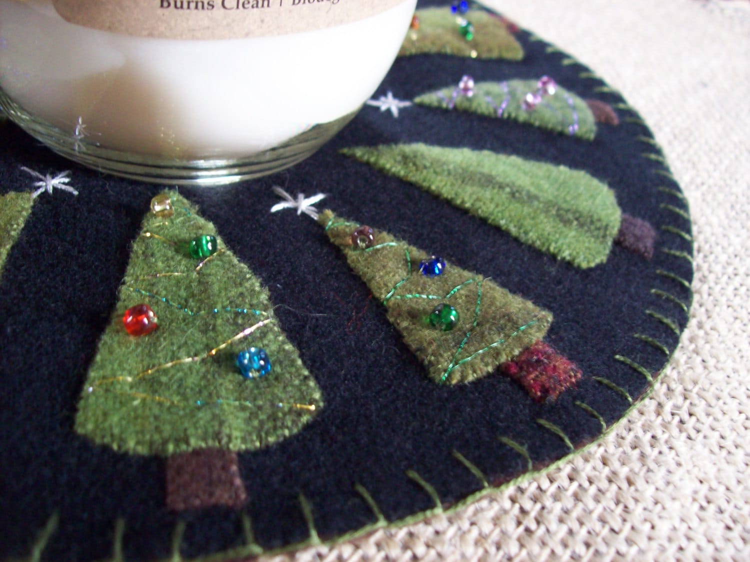 O' Christmas tree candle mat Etsy