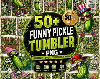 50+ Funny Pickle Tumbler Wrap, 20 oz Skinny Tumbler Sublimation Design, Funny Christmas Pickle, Just a Girl Who Love Pickles, PickleLoverPNG