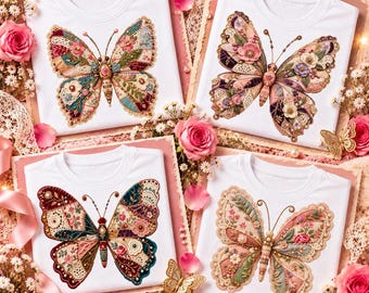 Butterfly Clipart Bundle PNG, Butterfly PNG Bundle, Butterfly Sublimation, butterfly png, faux embroidery, Butterfly Art
