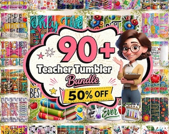 Teacher Life Tumbler Wrap PNG, 20oz Skinny Tumblers Png, Seamless Sublimation Design, Teacher Appreciation PNG, Best Ever Teacher PNG