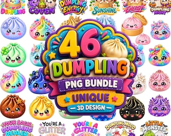Glitter Dumpling Clipart Bundle PNG, Cute Food Clipart, Rainbow Glitter Dumplings, Kawaii Dumpling PNG, Glitter Png, Dumplings Sublimation