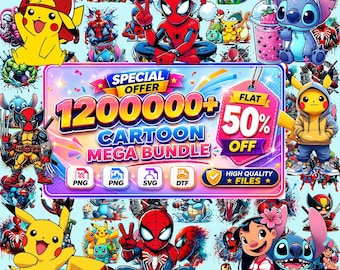 1200000+ Funny Cartoon Mega Bundle, Cartoon png, Retro Png Files, Cartoons Clipart, Cartoon Characters, Sublimation Design, T Shirts Designs