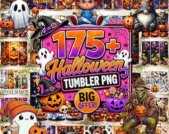 175+ Designs Horror 20oz Skinny Tumbler Png Bundle, Scary Movie Tumbler, Halloween Movie Tumbler Wrap Png Sublimation, Halloween Sublimation
