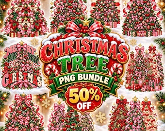 Christmas Tree PNG Bundle, Leopard Plaid Tree Sublimation, Merry Christmas Shirt Design, Farmhouse Christmas PNG, Elegant Holiday Graphics
