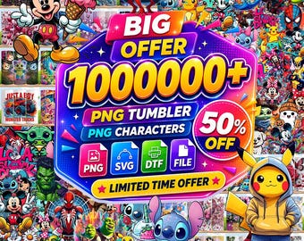 1000000+ Special Mega Bundle SVG PNG, Cartoon Characters, Cartoon Tumbler Png, Tumblers Svg, Retro Png Files, Cartoon Png, Dtf Designs
