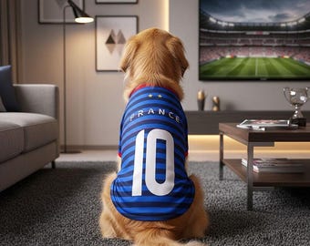France Soccer Dog Jersey: World Cup 2026 Pet Shirt, Football Fan Outfit