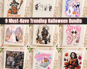 Paquete de PNG de Halloween de moda, PNG de cara de fantasma, fantasma glamuroso, diseño de Halloween de gato, fantasma y mapache, verano retro, PNG de cara de muñeca espeluznante