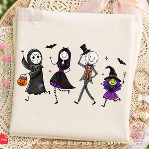 Sommarhelgen Halloween-karaktärer godisdoodle PNG, läskig säsong clipart (digital nedladdning)