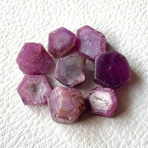 8 Pieces~AAA+Natural Pink Star Ruby Raw-8/10 MM< Genuine Ruby Raw Healing Crystal-Loose Raw Ruby Stone