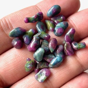 25 Pieces~Natural Raw Ruby Zoisite Crystal Rough-7/10 MM-Ruby Zoisite Healing Crystal-Loose Raw Ruby Stone