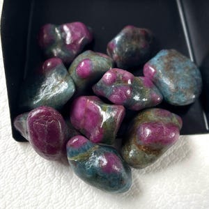 10 Pieces~Natural Raw Ruby Zoisite Crystal Rough-10/15 MM-Ruby Zoisite Healing Crystal-Loose Raw Ruby Stone