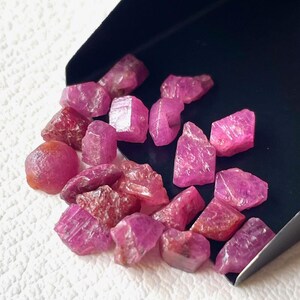 20 Pieces~Natural Pink Ruby Raw Rough-5/7 MM< Genuine Ruby Raw Healing Crystal-Loose Raw Ruby Stone