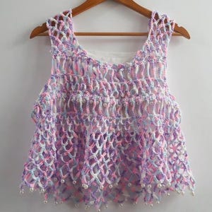 Häkelanleitung für ein sommerliches Top, einfaches Strandponcho-Shirt aus Spitze (PDF-Download)