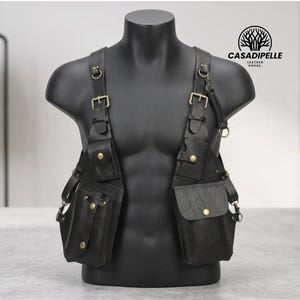 Men Shoulder Harness Bag Double Phone Wallet Case Festival Bag Holster Viking Underarm Purse Holster Steampunk Vintage Leather Burning