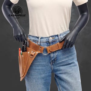 Leather Garden Tool Belt, Florist Tool Belt with Pockets, Durable Work Belt, Multiple Colors