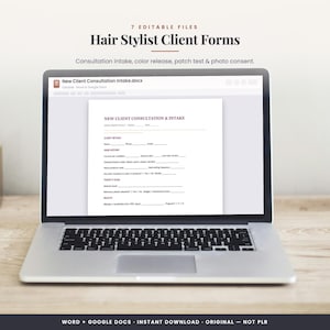 Salon-Kundenformulare-Paket | Beratung, Farbfreigabe, Allergietest (Word, Google Docs)