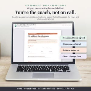 Introductiepakket voor life coaches, cliëntovereenkomst, welkomstpakket, doelenkaart (Word/Google Docs)