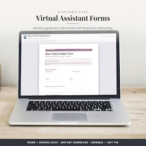 Virtual Assistant Onboarding Kit, Client Intake, Contract, SOP Templates (Word + Google Docs)