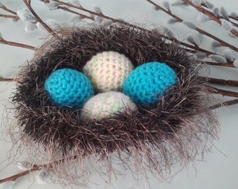 Easter Eggs.Easter Ornaments.Crochet Easter Eggs.Robin Eggs.