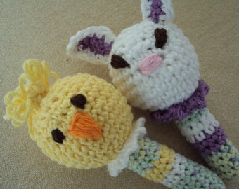 Baby Rattle. Baby Chicks.Bunny Toys.Rattle.