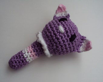 Baby Toy. Baby Rattle. Cotton Crochet Toy.Cat Toy.Crochet Toy. Teething Toy.