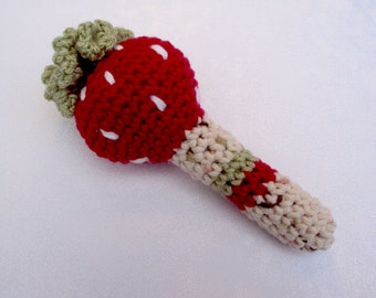 Baby Toy  Baby Rattle Cotton Crochet Toy Crochet Toy Berry Rattle Crochet Baby Toy Crochet Doll  Teething Toy