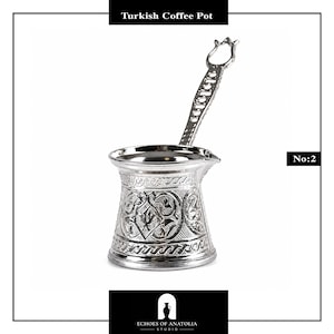 Traditionele Turkse koffiepot nr: 2 – Zamak Cezve in Ottomaanse stijl – Decoratief koffiezetapparaat
