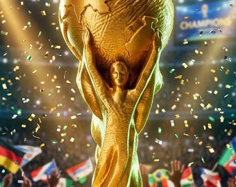 WM Pokal 2026 - Trophy Replica 3D gedruckt, WM 26, Fanartikel, Fußball Deko