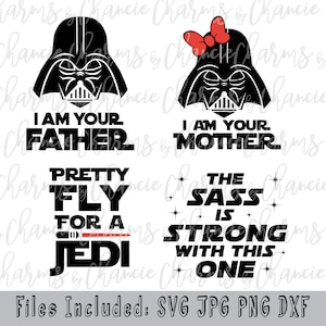 Pacote SVG Família Star Wars | Camisetas Star Wars Combinando | Arquivos Cricut Cut png dxf jpg | Design de Camiseta Férias Star Wars