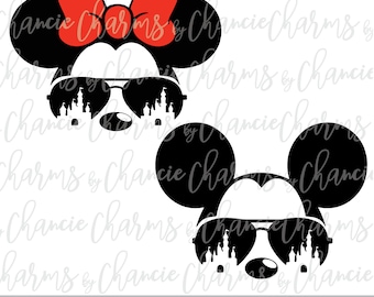 Mickey und Minnie Sonnenbrillen SVG Jpg Dxf Png