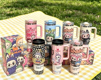 Stanley Quencher H2.0 40oz Insulated Mug | Stainless Steel Insulated Mug with Handle | Cute Cartoon Travel Mug | Perfect Gift